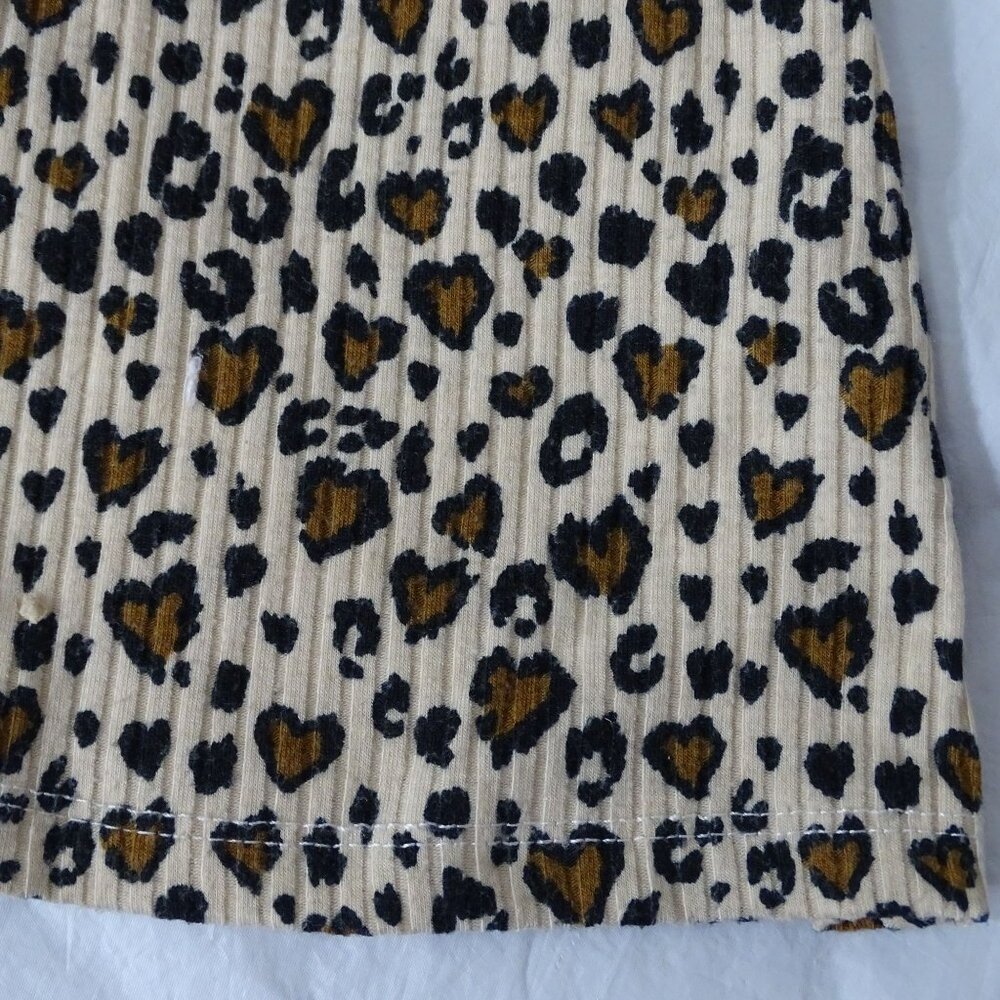Rare Editions Leopard Animal Print Flare Pants Girls Size 4 Pullon Ribbed Knit - Picture 2 of 5